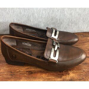 Born Shoes Women's Size 6‎ M/W Brown Horsebit Leather Loafers Slip On Shoes